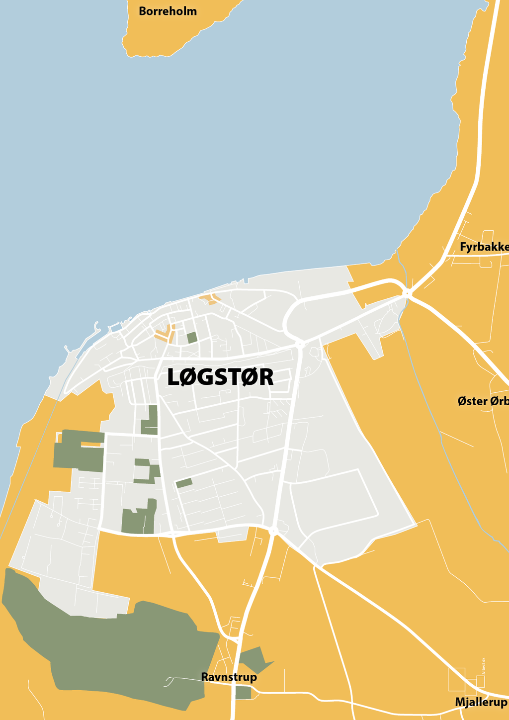 plakat: byplakat løgstør - kort - honeycomb-Byer-A1two3
