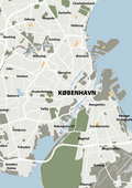 plakat: byplakat københavn - kort - battleship gray-Byer-A1two3