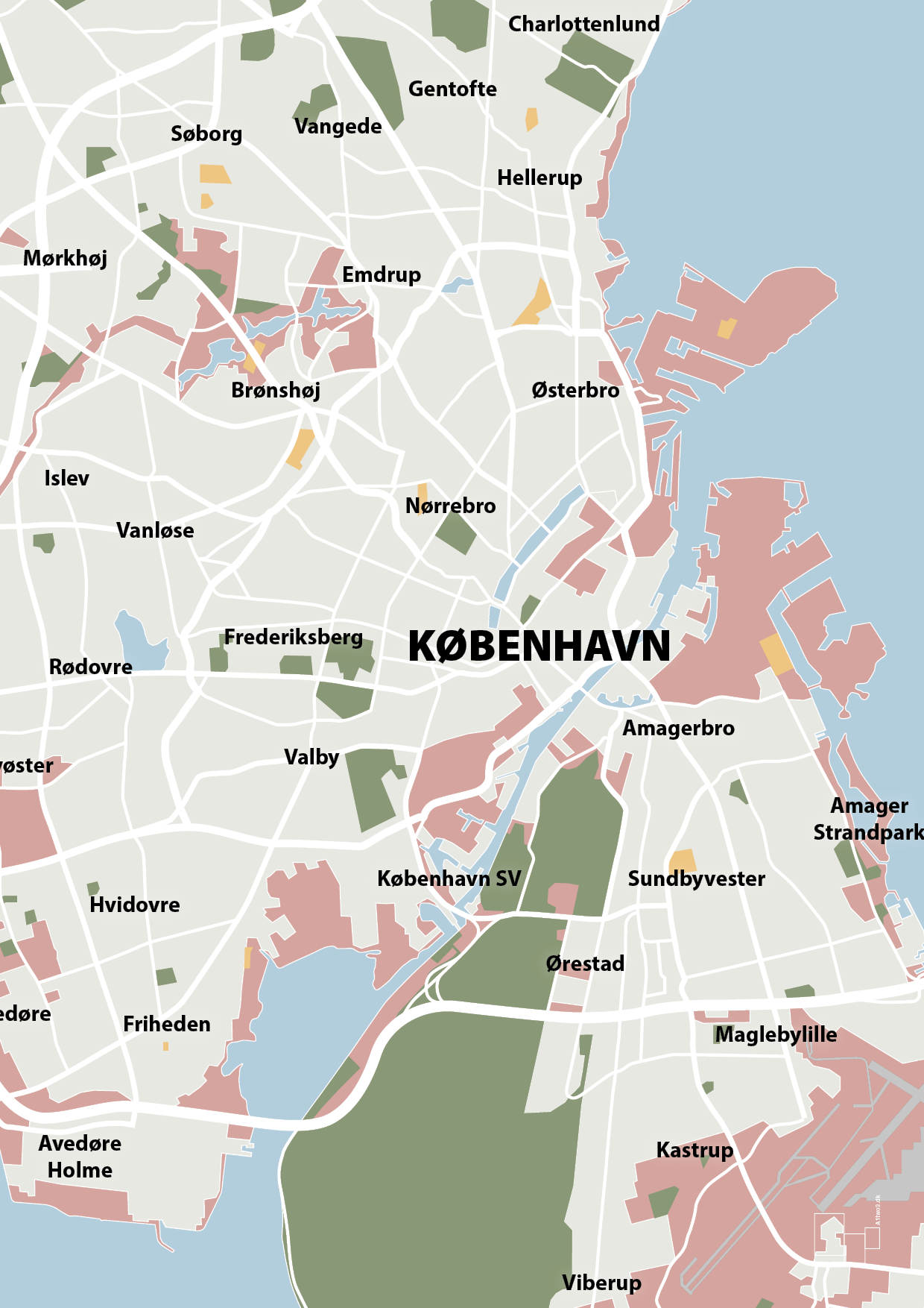 plakat: byplakat københavn - kort - bubble shell-Byer-A1two3