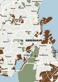 plakat: byplakat københavn - kort - dark brown-Byer-A1two3