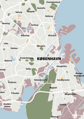 plakat: byplakat københavn - kort - light rose-Byer-A1two3