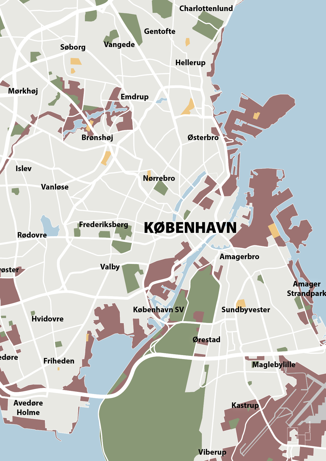 plakat: byplakat københavn - kort - plum-Byer-A1two3