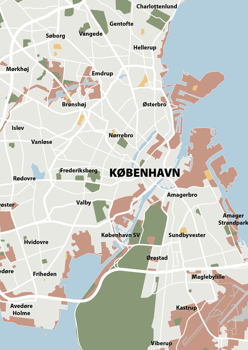 plakat: byplakat københavn - kort - powder-Byer-A1two3
