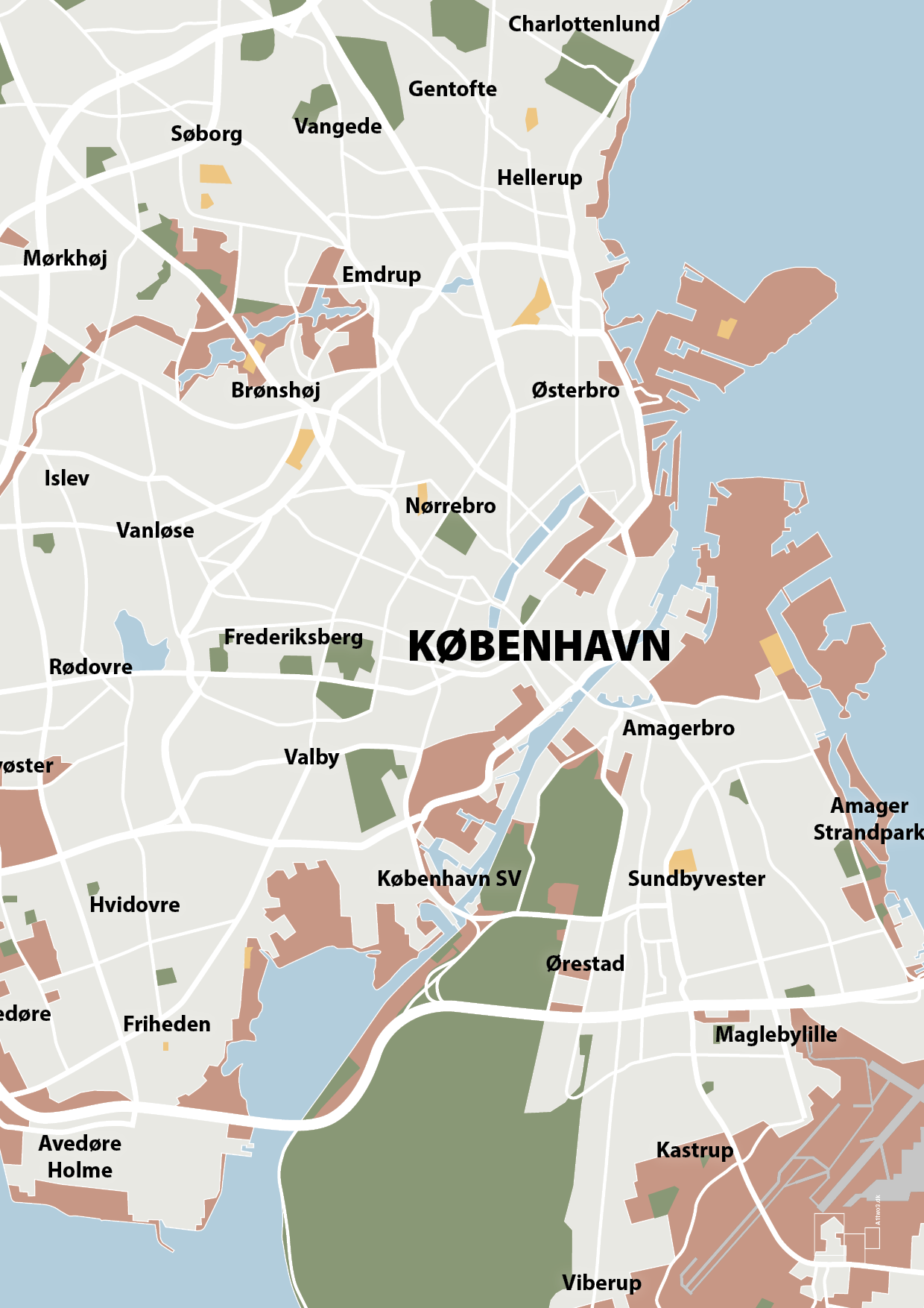 plakat: byplakat københavn - kort - powder-Byer-A1two3