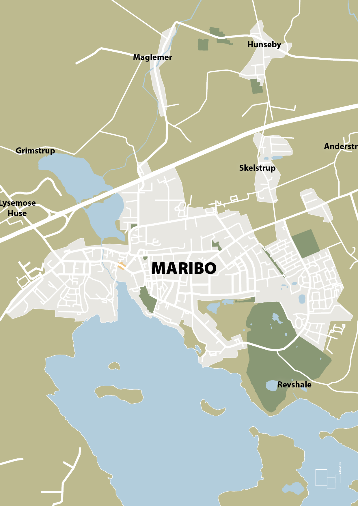 plakat: byplakat maribo - kort - back to nature