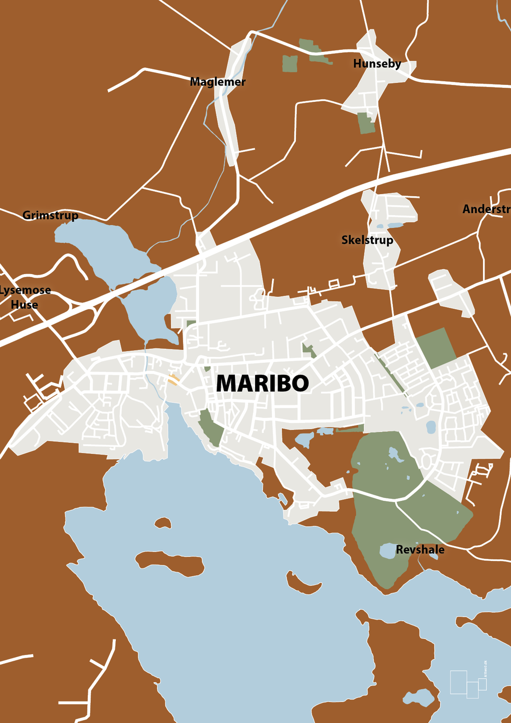 plakat: byplakat maribo - kort - cognac