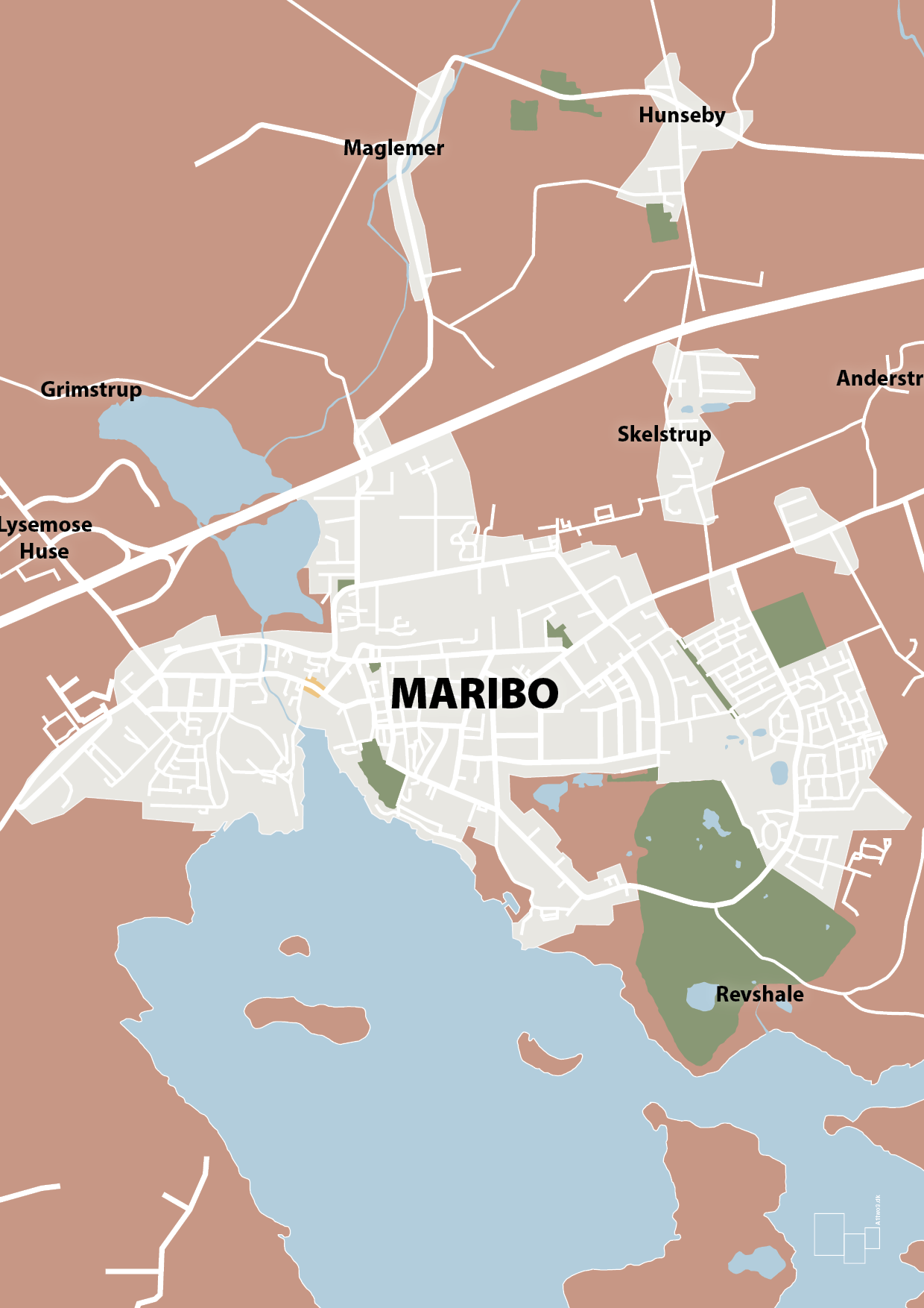 plakat: byplakat maribo - kort - powder