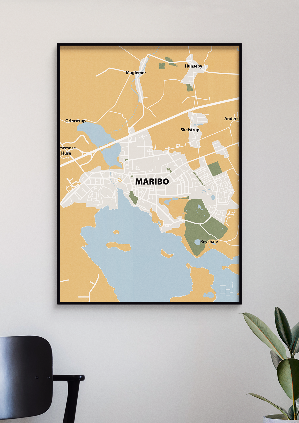 plakat: byplakat maribo - kort - heavenly blue