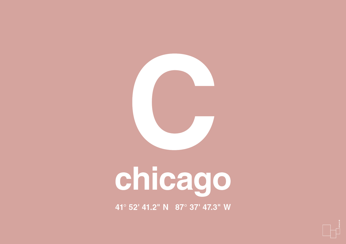 plakat: byplakat chicago med koordinater - bubble shell-Byer-A1two3
