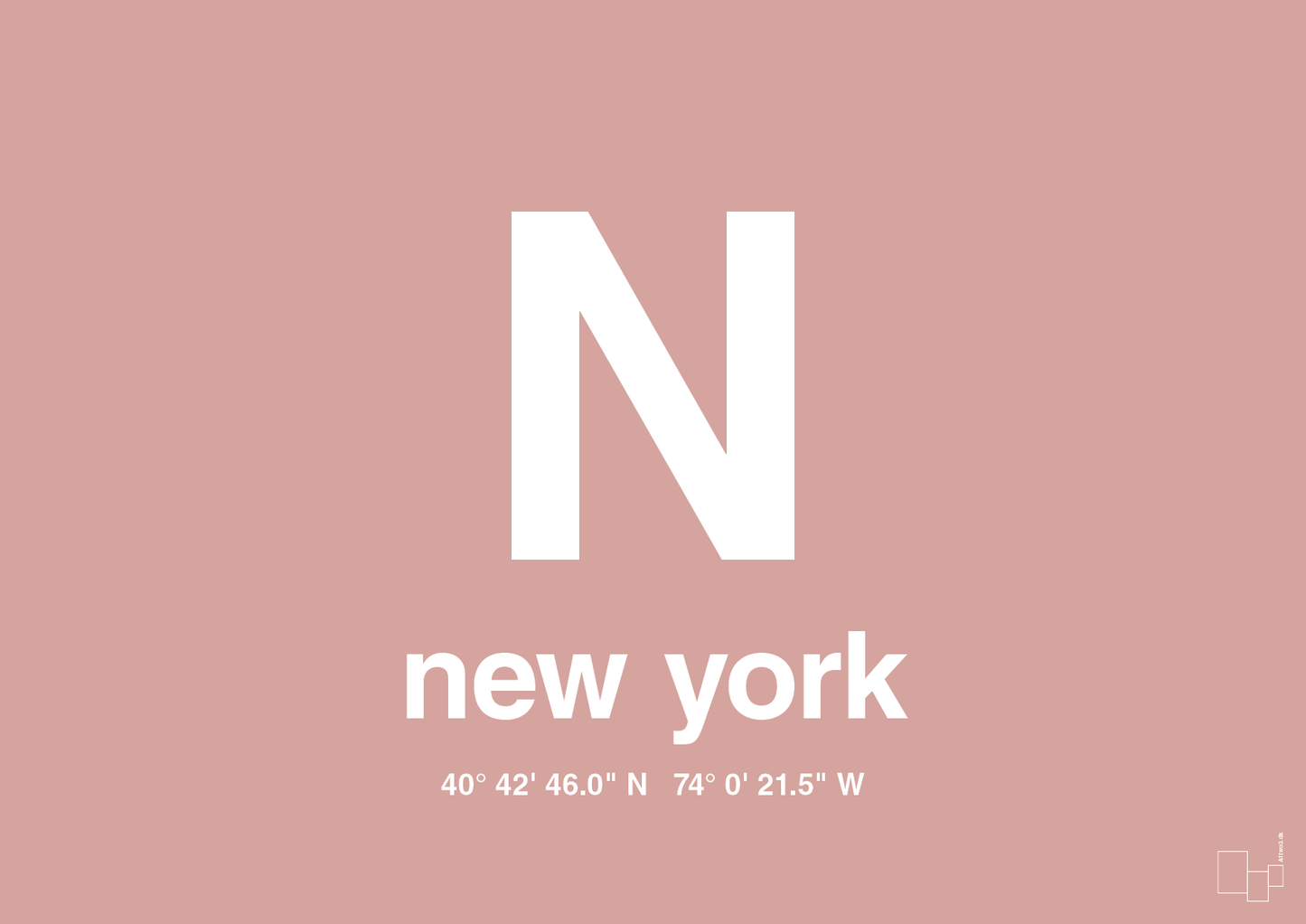 plakat: byplakat new york med koordinater - bubble shell-Byer-A1two3