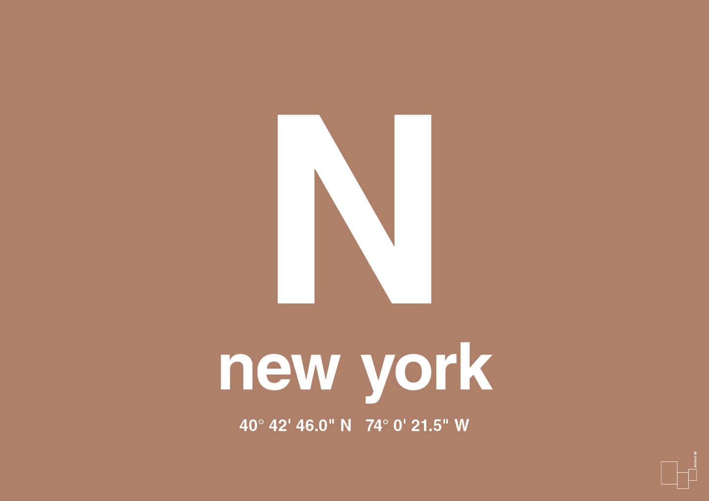 plakat: byplakat new york med koordinater - cider spice-Byer-A1two3