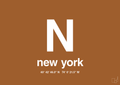 plakat: byplakat new york med koordinater - cognac-Byer-A1two3