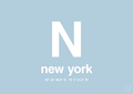 plakat: byplakat new york med koordinater - heavenly blue-Byer-A1two3