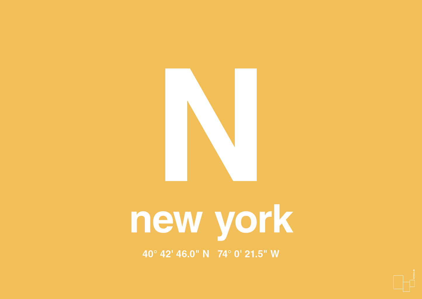 plakat: byplakat new york med koordinater - honeycomb-Byer-A1two3