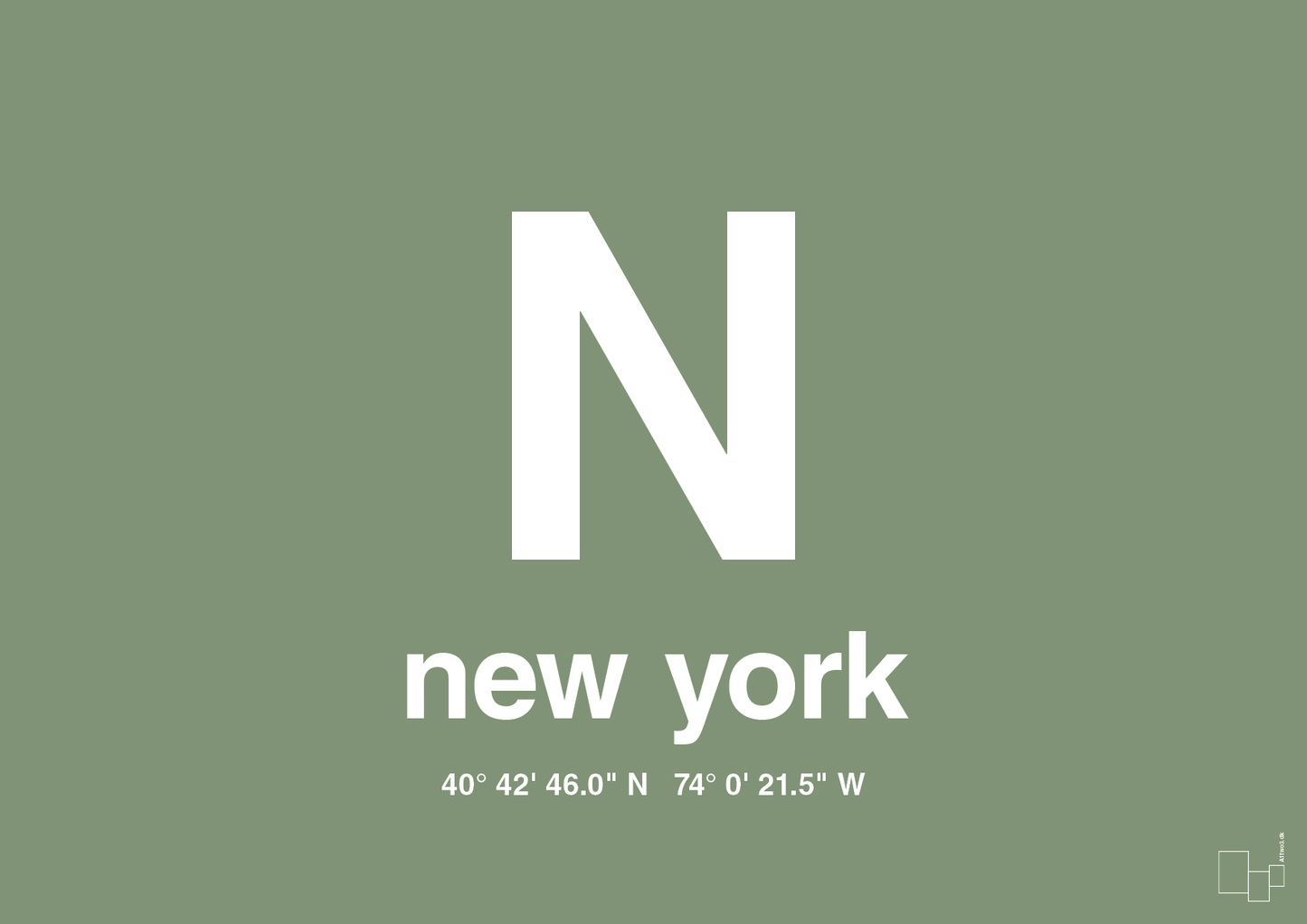 plakat: byplakat new york med koordinater - jade-Byer-A1two3