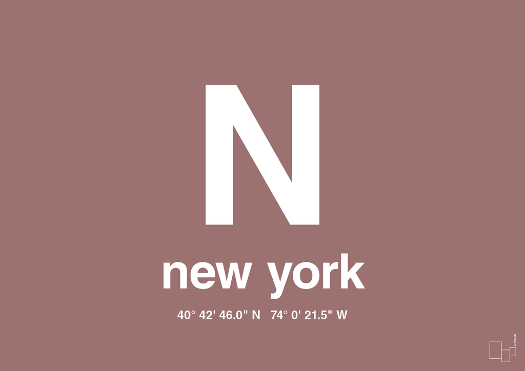 plakat: byplakat new york med koordinater - plum-Byer-A1two3