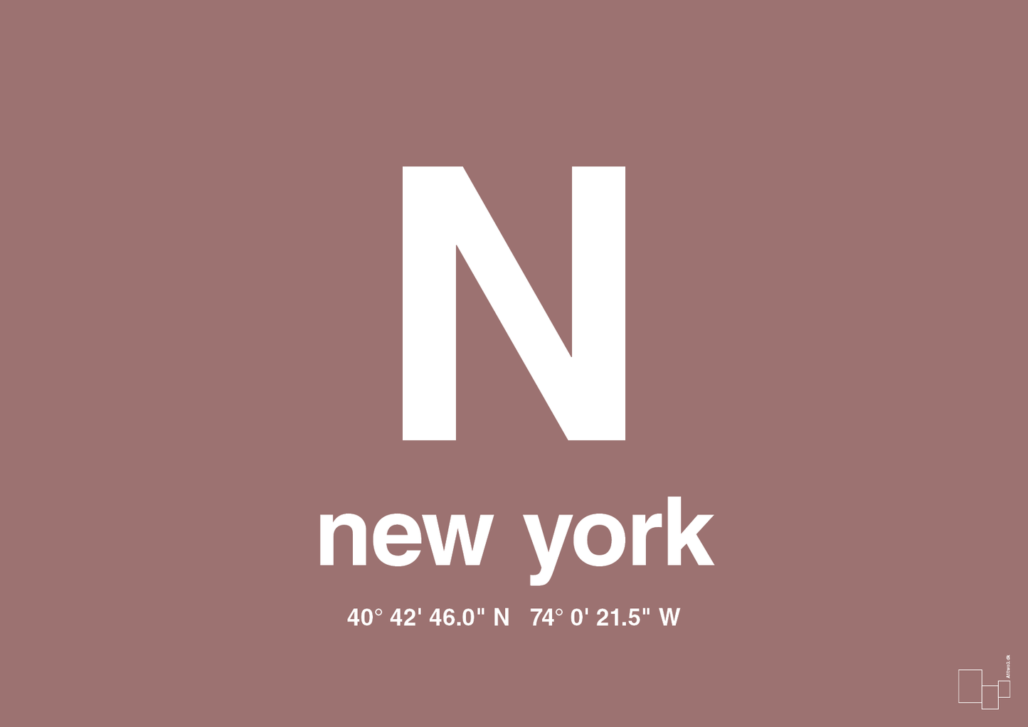 plakat: byplakat new york med koordinater - plum-Byer-A1two3