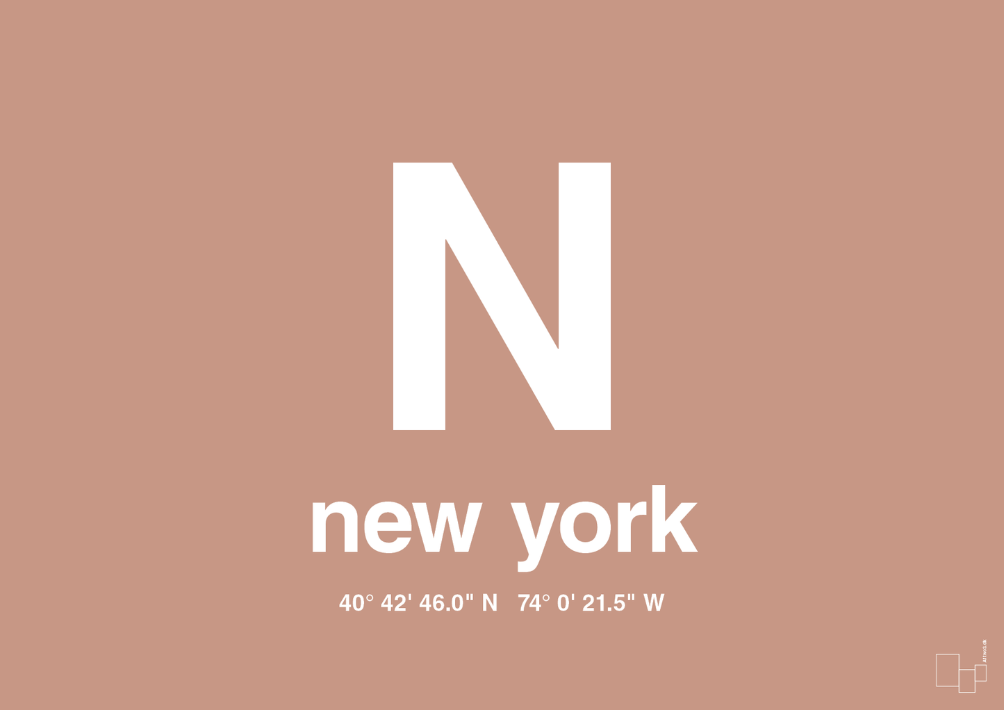 plakat: byplakat new york med koordinater - powder-Byer-A1two3
