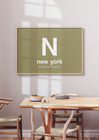 plakat: byplakat new york med koordinater - dark brown-Byer-A1two3