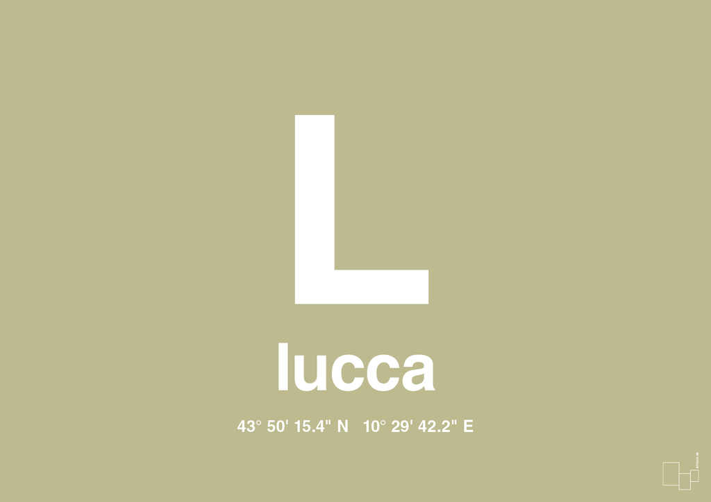 plakat: byplakat lucca med koordinater - back to nature-Byer-A1two3