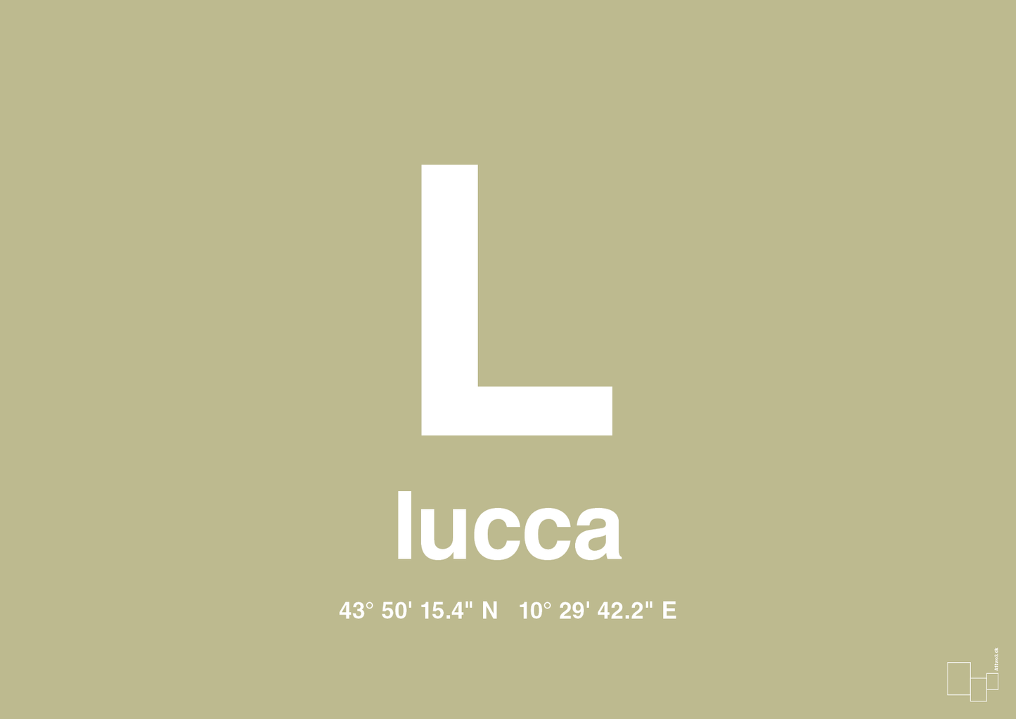 plakat: byplakat lucca med koordinater - back to nature-Byer-A1two3