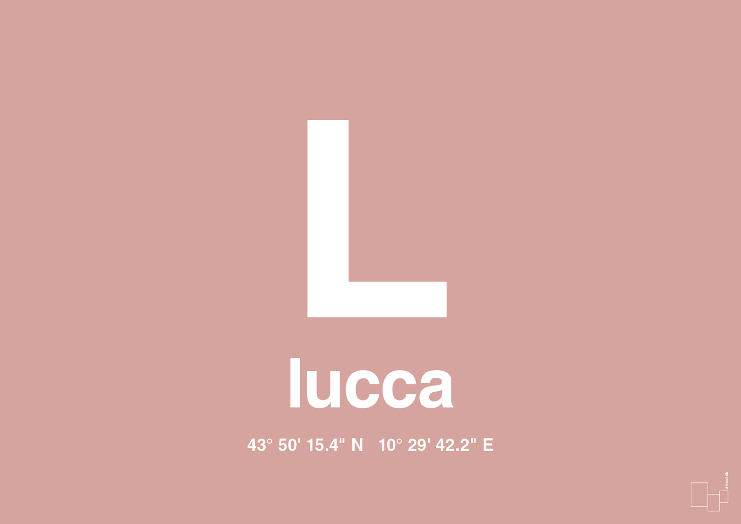 plakat: byplakat lucca med koordinater - bubble shell-Byer-A1two3