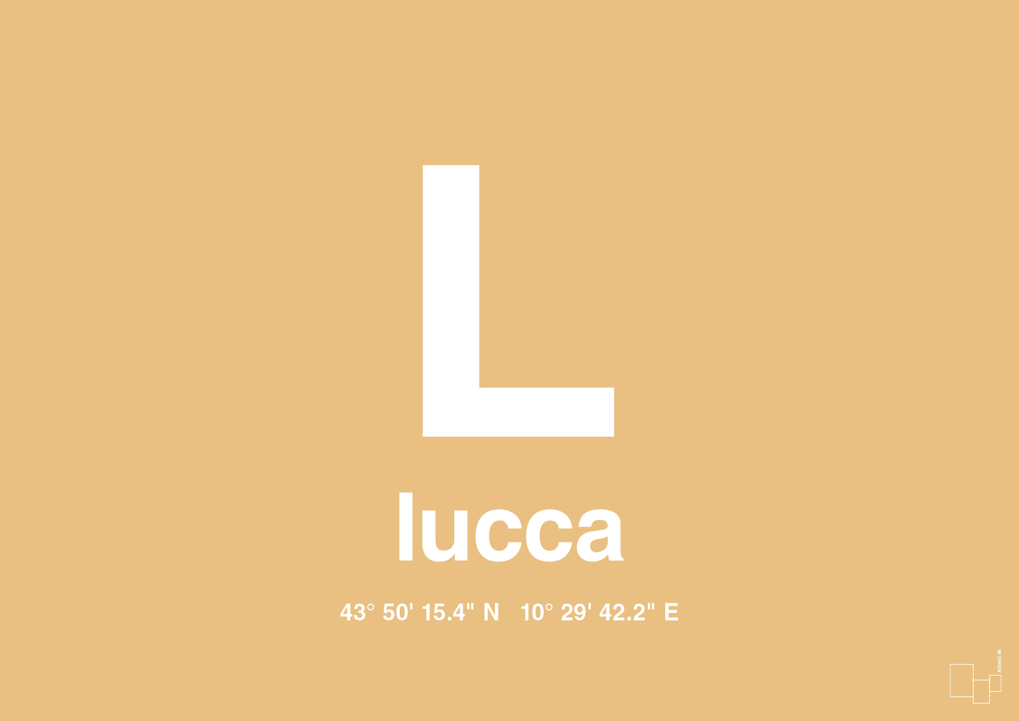 plakat: byplakat lucca med koordinater - charismatic-Byer-A1two3