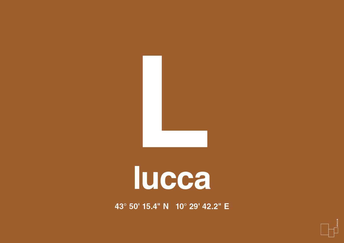 plakat: byplakat lucca med koordinater - cognac-Byer-A1two3