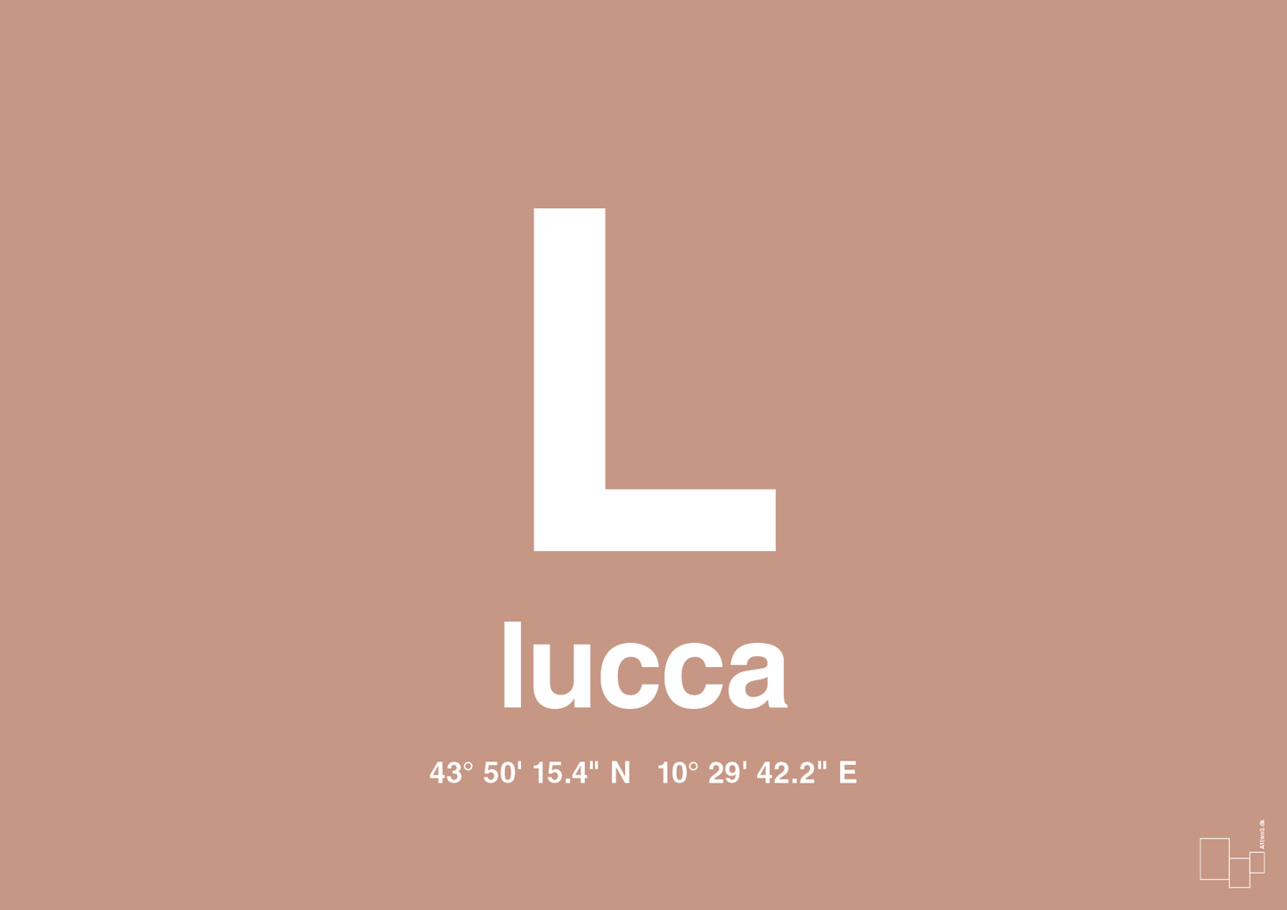 plakat: byplakat lucca med koordinater - powder-Byer-A1two3