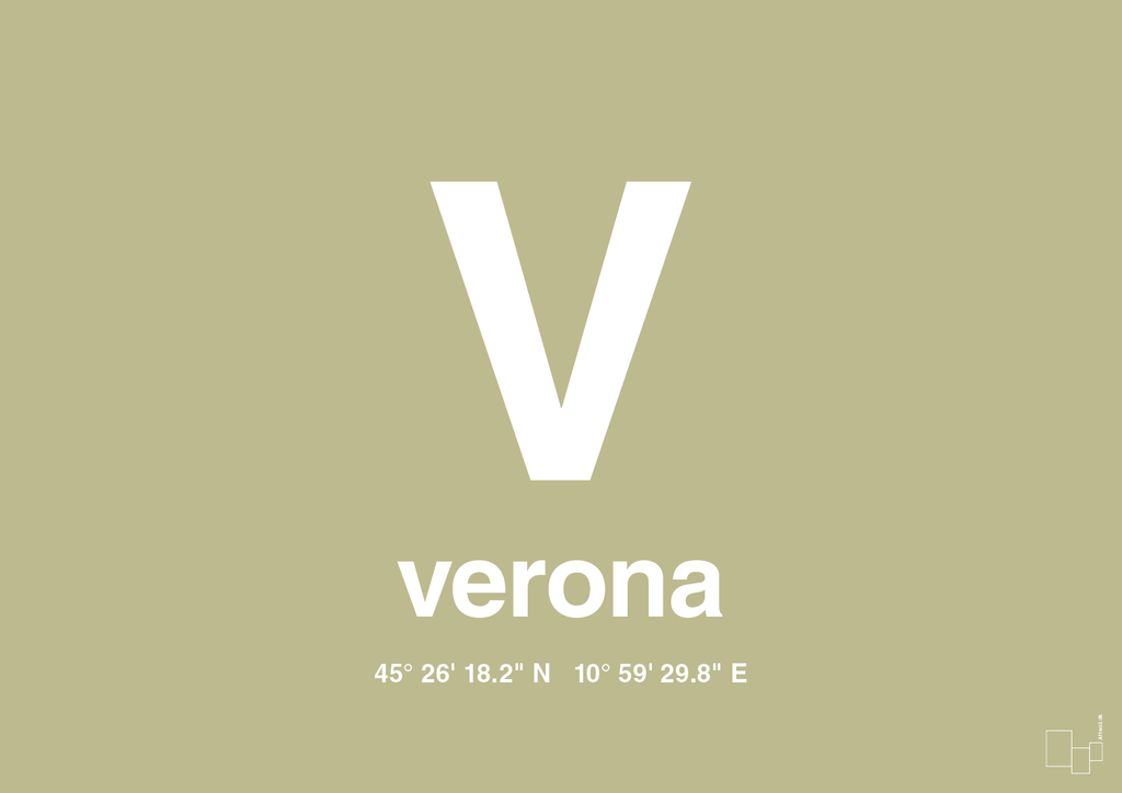 plakat: byplakat verona med koordinater - back to nature-Byer-A1two3