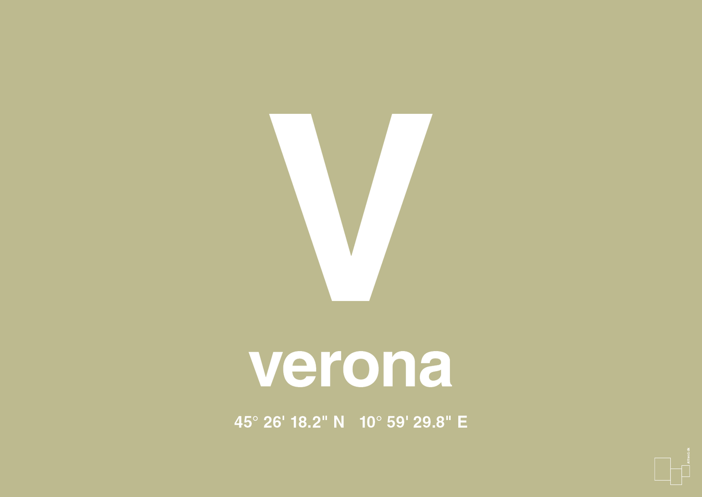 plakat: byplakat verona med koordinater - back to nature-Byer-A1two3