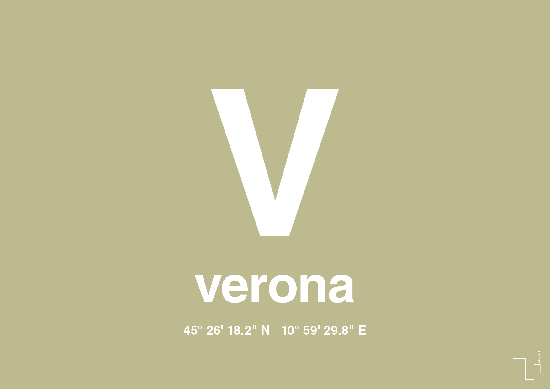 plakat: byplakat verona med koordinater - back to nature-Byer-A1two3