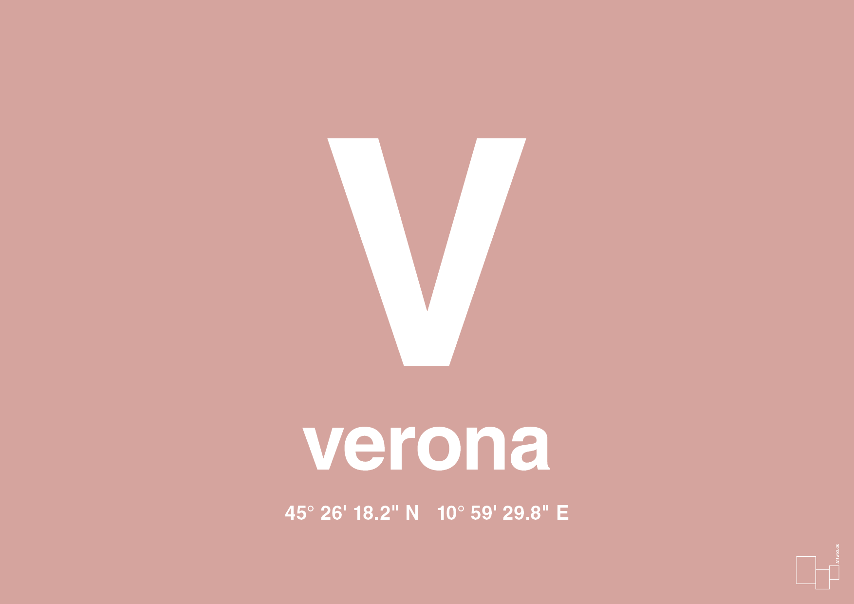 plakat: byplakat verona med koordinater - bubble shell-Byer-A1two3