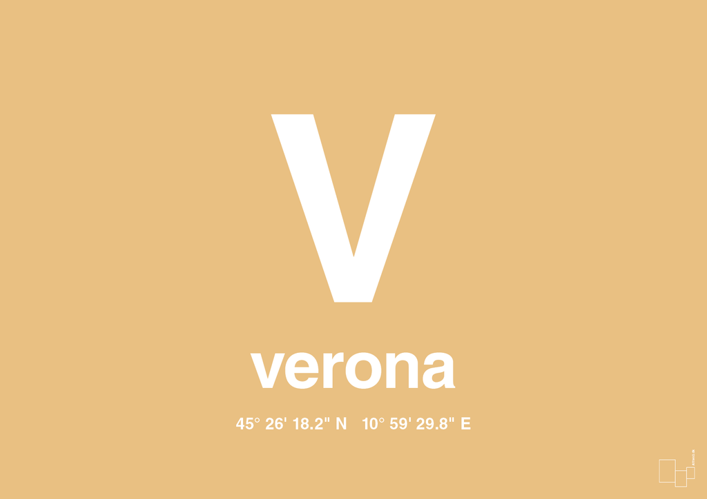 plakat: byplakat verona med koordinater - charismatic-Byer-A1two3