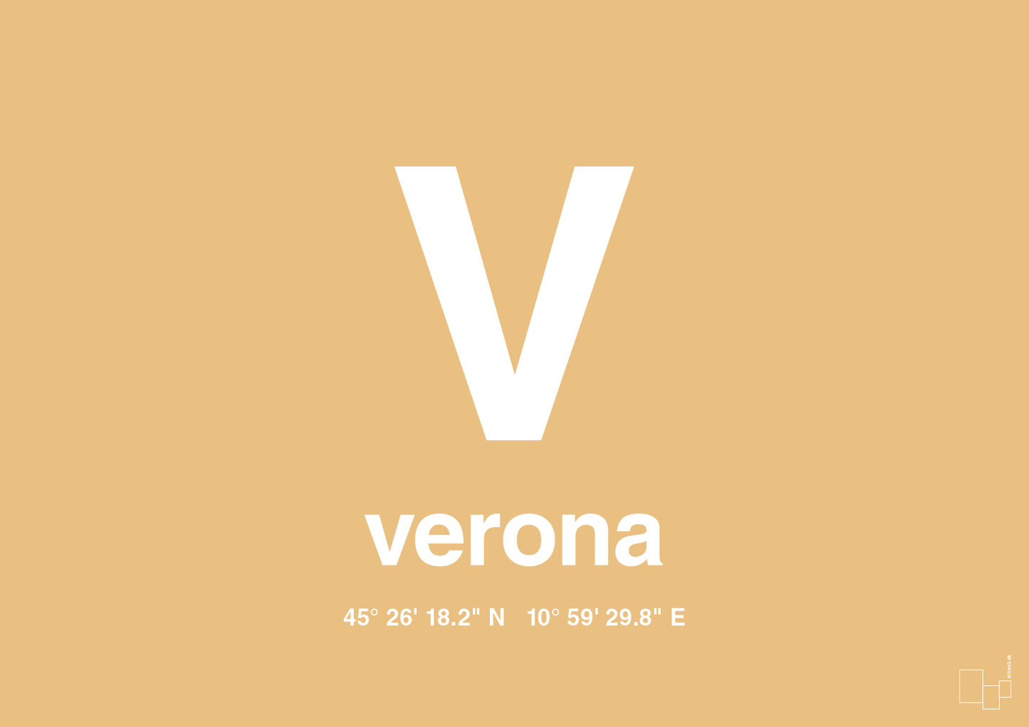 plakat: byplakat verona med koordinater - charismatic-Byer-A1two3