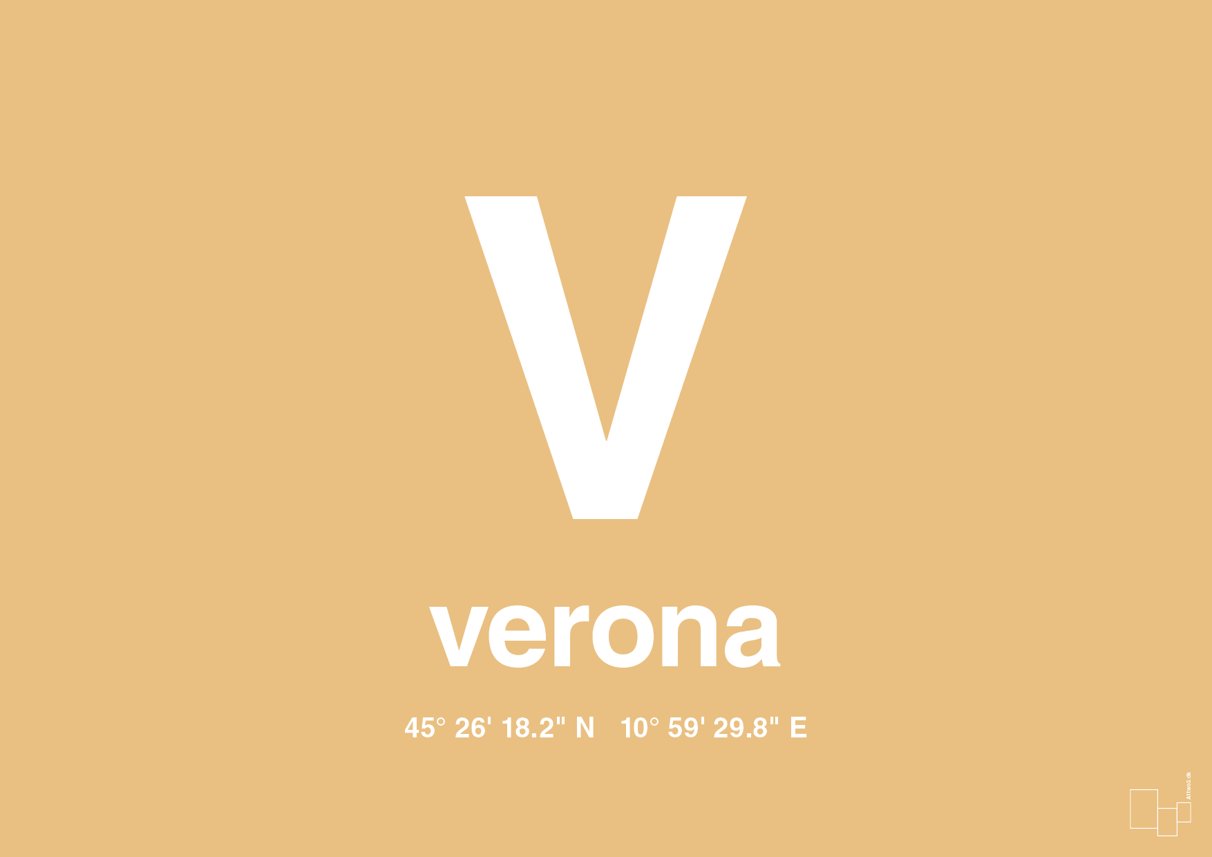 plakat: byplakat verona med koordinater - charismatic-Byer-A1two3