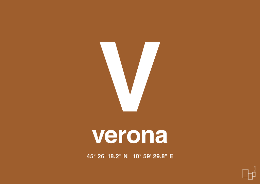 plakat: byplakat verona med koordinater - cognac-Byer-A1two3