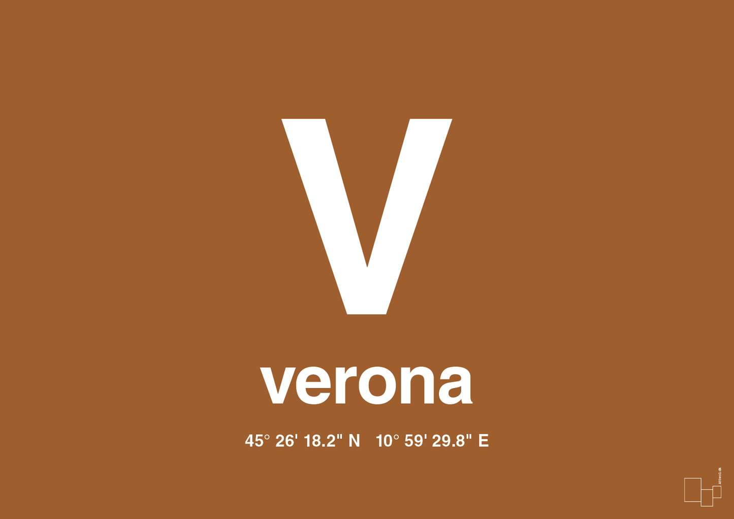 plakat: byplakat verona med koordinater - cognac-Byer-A1two3