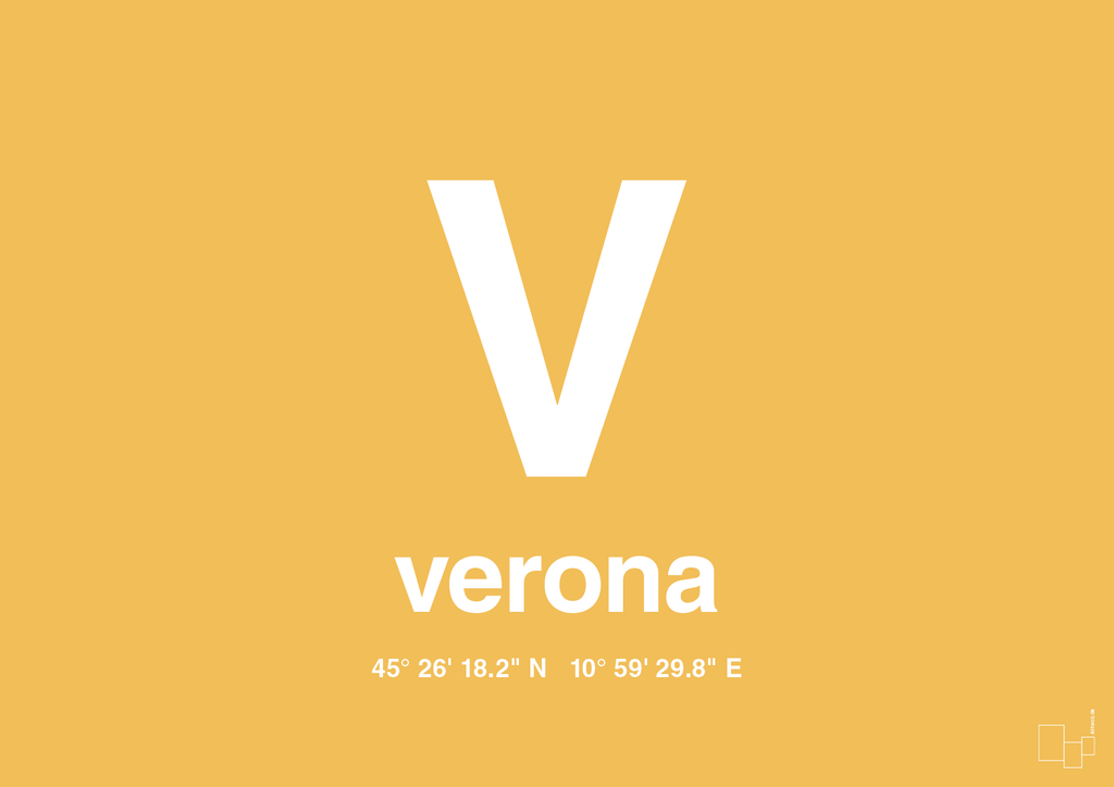 plakat: byplakat verona med koordinater - honeycomb-Byer-A1two3