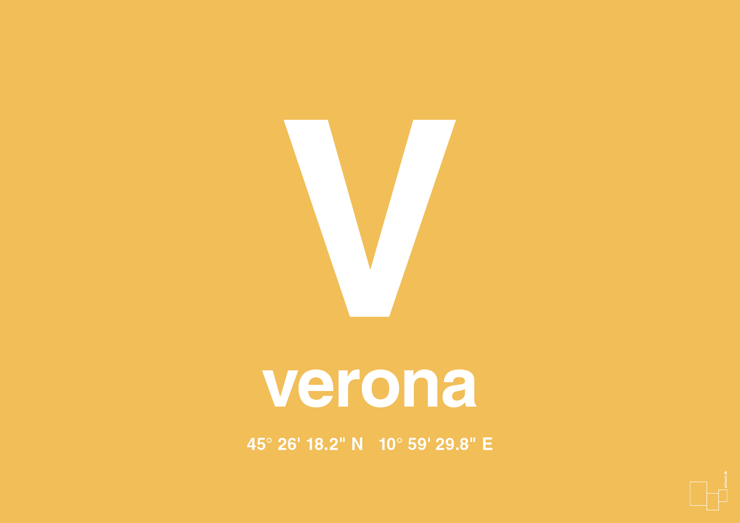 plakat: byplakat verona med koordinater - honeycomb-Byer-A1two3