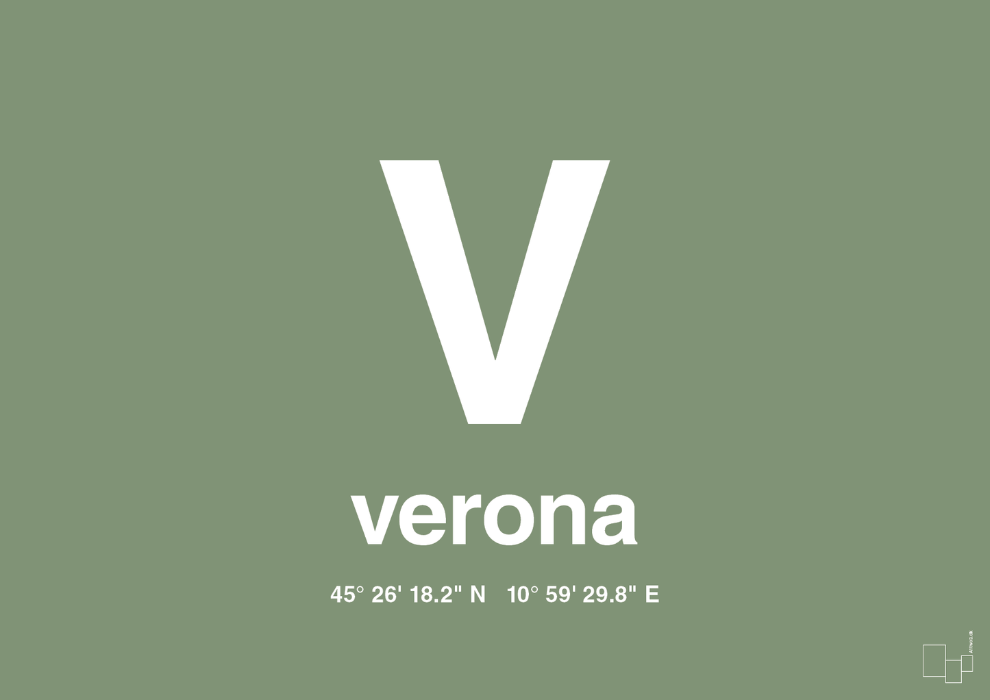 plakat: byplakat verona med koordinater - jade-Byer-A1two3
