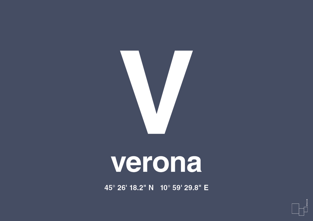 Byplakat verona med koordinater - petrol-Byer-A1two3