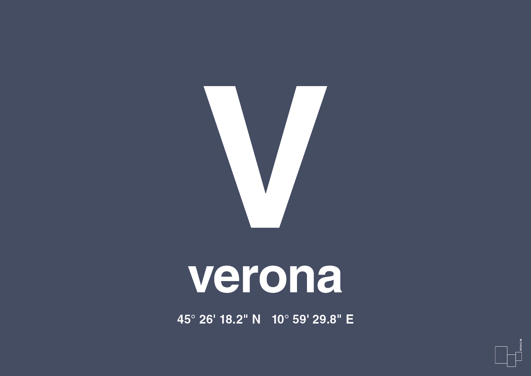 Byplakat verona med koordinater - petrol-Byer-A1two3