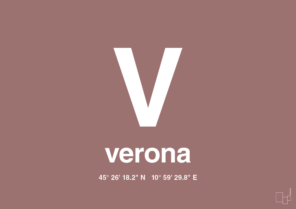 plakat: byplakat verona med koordinater - plum-Byer-A1two3