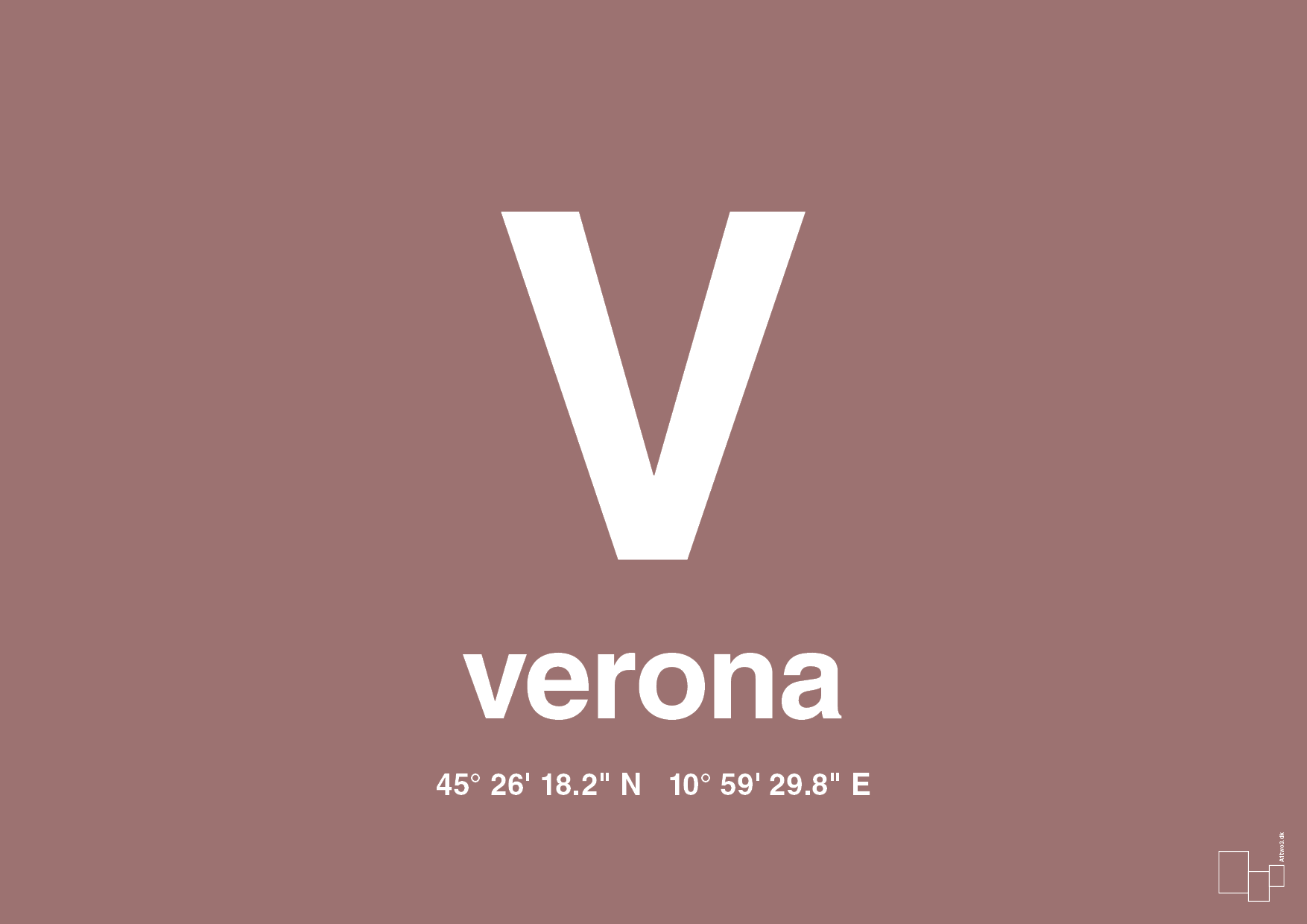 plakat: byplakat verona med koordinater - plum-Byer-A1two3
