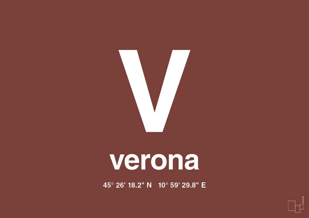 plakat: byplakat verona med koordinater - red pepper-Byer-A1two3