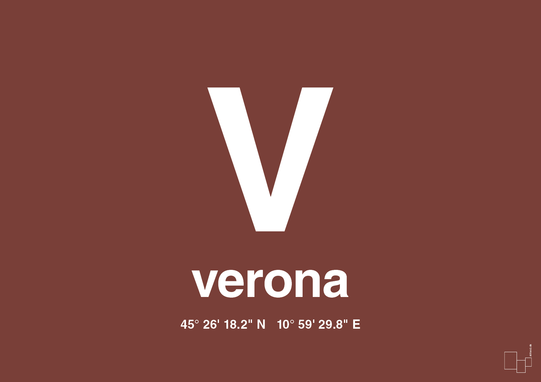 plakat: byplakat verona med koordinater - red pepper-Byer-A1two3