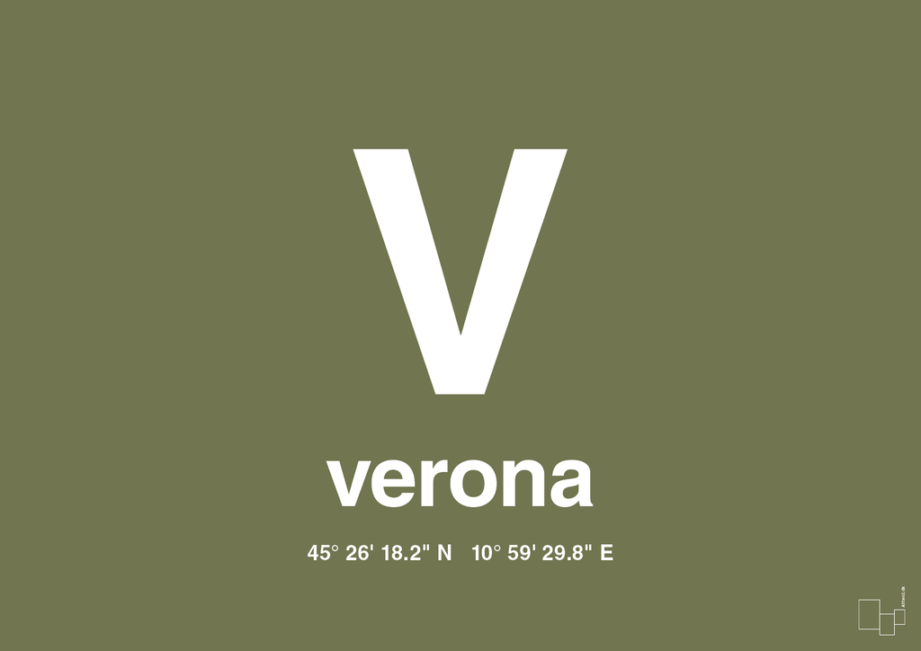 plakat: byplakat verona med koordinater - secret meadow-Byer-A1two3