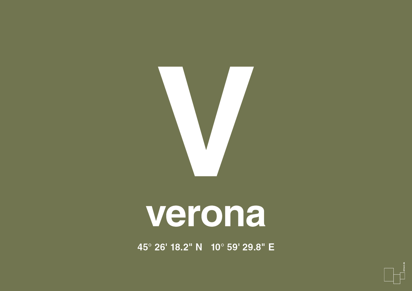 plakat: byplakat verona med koordinater - secret meadow-Byer-A1two3