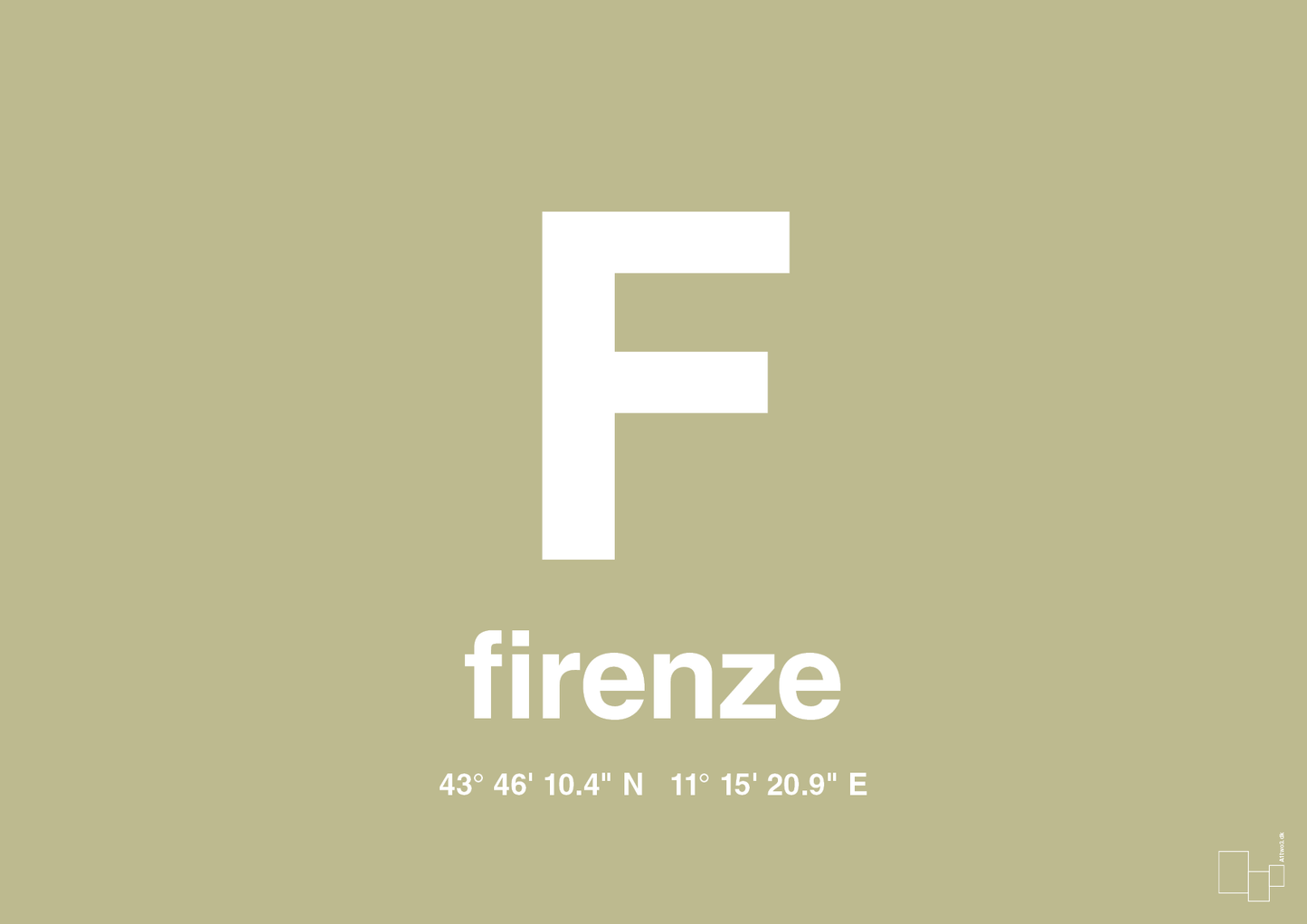 plakat: byplakat firenze med koordinater - back to nature-Byer-A1two3